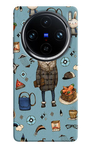 Canvas rabbit print Vivo X100 Pro Back Cover