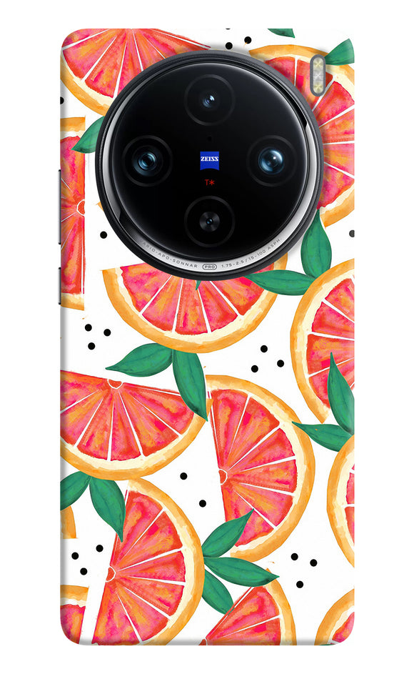 Abstract orange print Vivo X100 Pro Back Cover