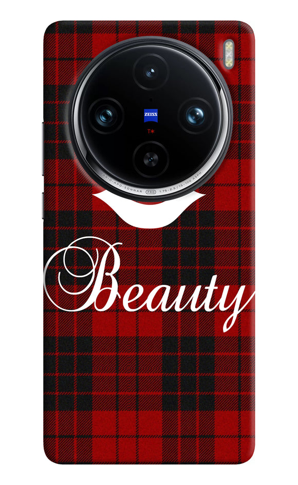 Beauty red square Vivo X100 Pro Back Cover