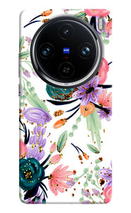 Abstract flowers print Vivo X100 Pro Back Cover