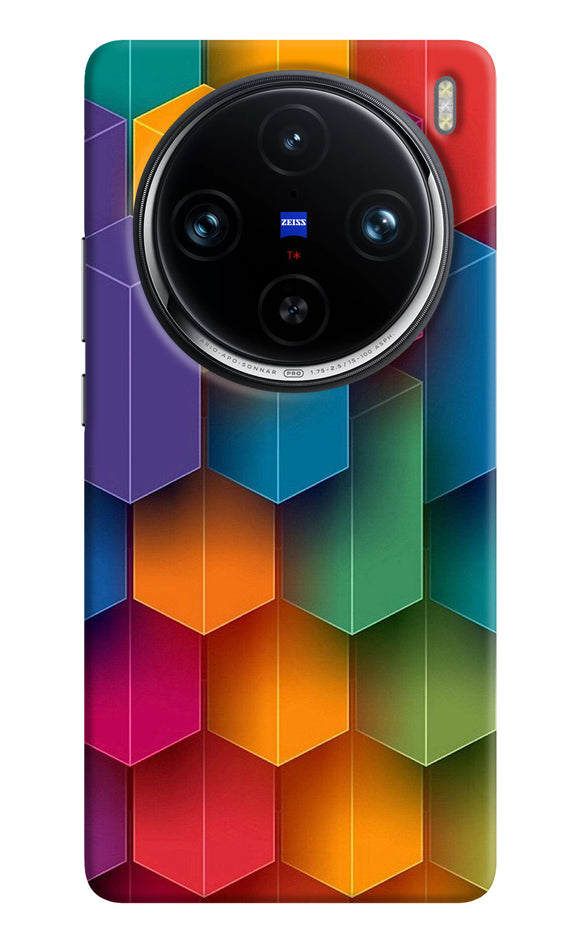 Abstract rectangle print Vivo X100 Pro Back Cover