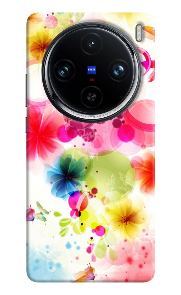 Flowers print Vivo X100 Pro Back Cover