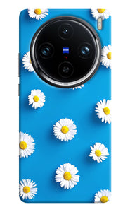 White flowers Vivo X100 Pro Back Cover