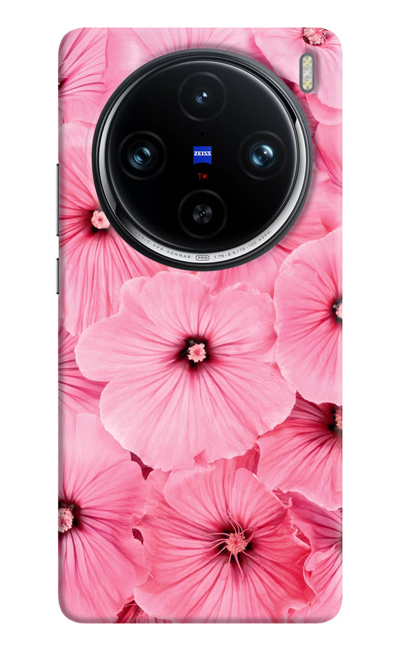 Pink flowers Vivo X100 Pro Back Cover