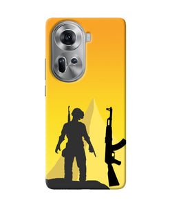 PUBG Silhouette Oppo Reno11 Real 4D Back Cover