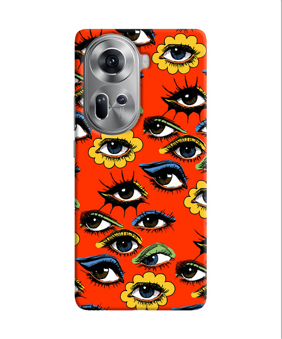 Abstract eyes pattern Oppo Reno11 Back Cover