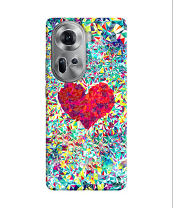 Red heart print Oppo Reno11 Back Cover