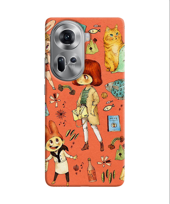 Canvas little girl print Oppo Reno11 Back Cover