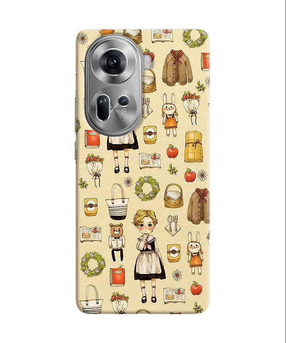 Canvas girl print Oppo Reno11 Back Cover