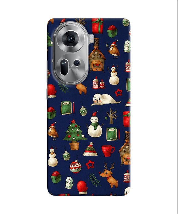 Canvas christmas print Oppo Reno11 Back Cover