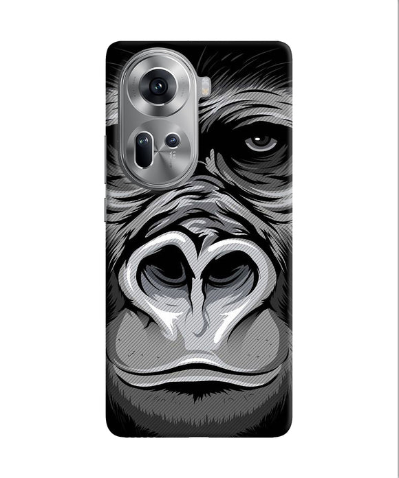 Black chimpanzee Oppo Reno11 Back Cover