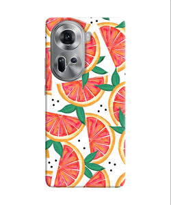 Abstract orange print Oppo Reno11 Back Cover