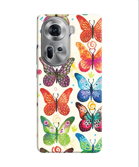 Abstract butterfly print Oppo Reno11 Back Cover