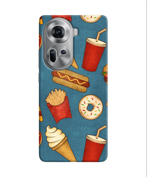 Abstract food print Oppo Reno11 Back Cover