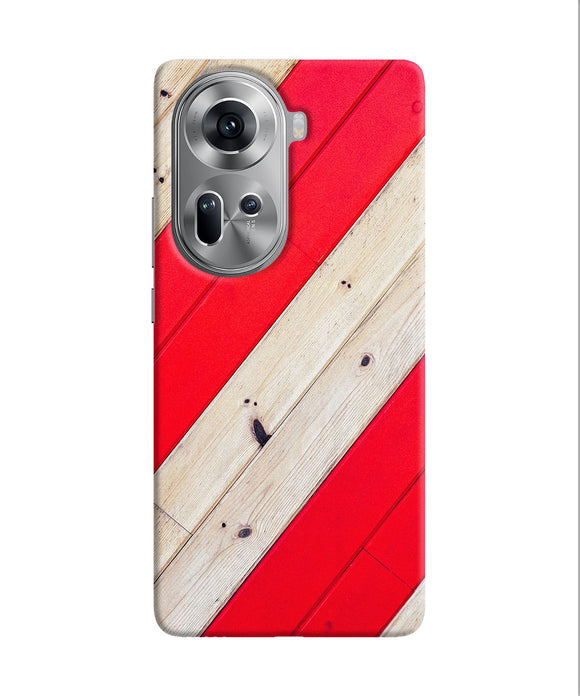 Abstract red brown wooden Oppo Reno11 Back Cover