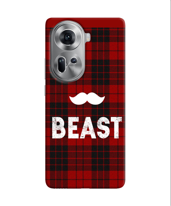 Beast red square Oppo Reno11 Back Cover