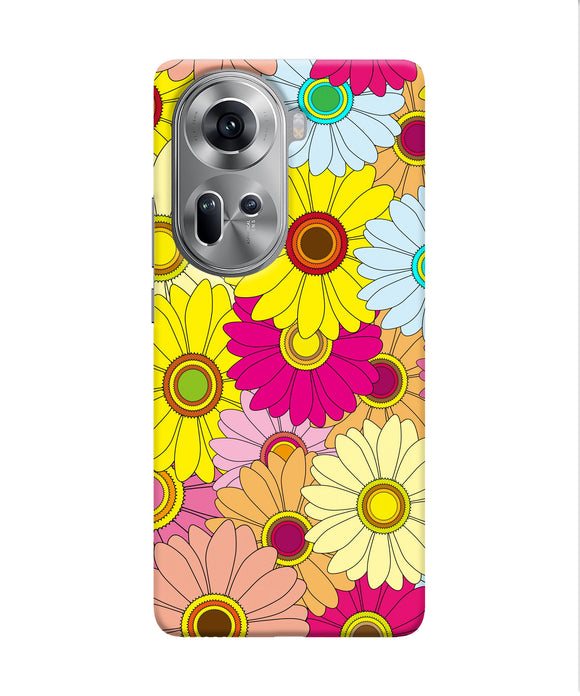 Abstract colorful flowers Oppo Reno11 Back Cover