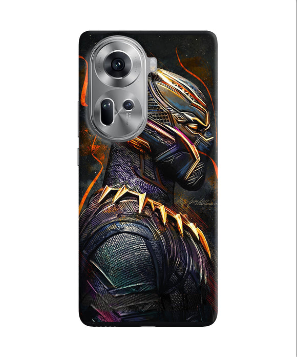 Black panther side face Oppo Reno11 Back Cover