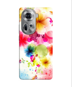 Flowers print Oppo Reno11 Back Cover