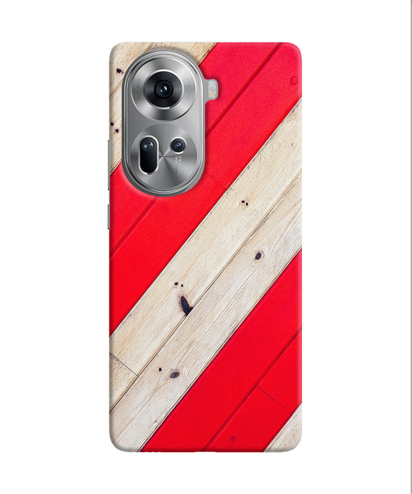 Abstract red brown wooden Oppo Reno11 Back Cover
