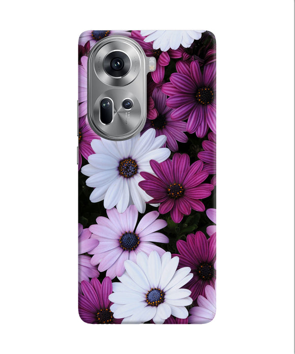 White violet flowers Oppo Reno11 Back Cover