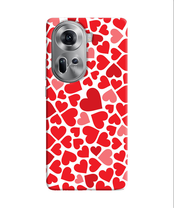 Red heart canvas print Oppo Reno11 Back Cover