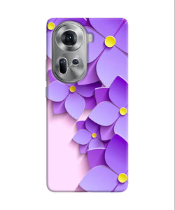 Violet flower craft Oppo Reno11 Back Cover