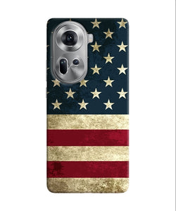 Vintage US flag Oppo Reno11 Back Cover