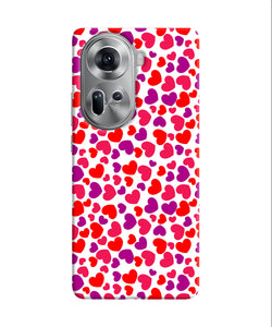 Red heart canvas print Oppo Reno11 Back Cover