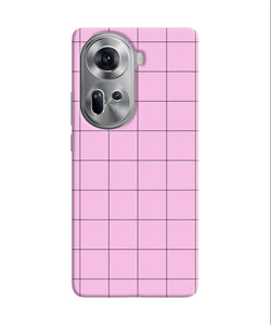 Pink square print Oppo Reno11 Back Cover