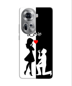 Love propose black and white Oppo Reno11 Back Cover