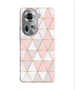 Abstract pink triangle pattern Oppo Reno11 Back Cover