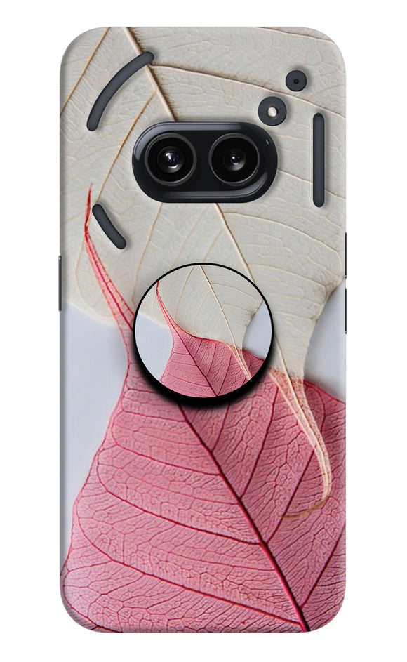 White Pink Leaf Nothing Phone 2A Pop Case