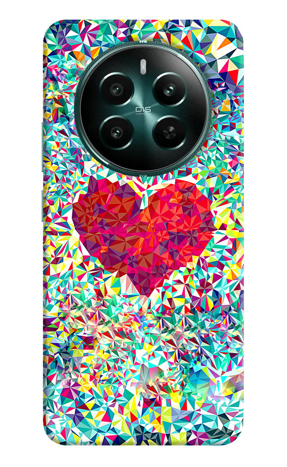 Red heart print Realme 12 5G Back Cover