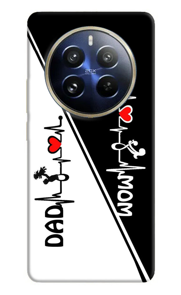 Mom dad heart line black and white Realme P1 Pro 5G Back Cover