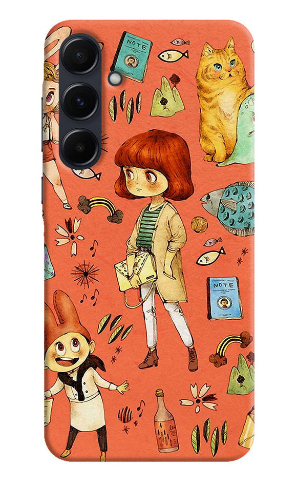 Canvas little girl print Samsung A35 5G Back Cover