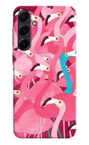 Abstract sheer bird pink print Samsung A35 5G Back Cover