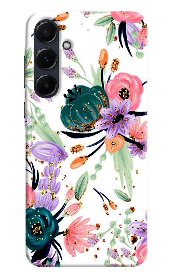 Abstract flowers print Samsung A35 5G Back Cover