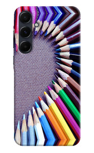 Color pencil half heart Samsung A35 5G Back Cover