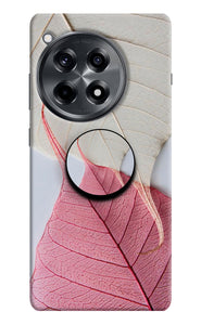 White Pink Leaf OnePlus 12R Pop Case