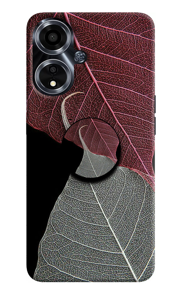 Leaf Pattern Oppo A59 5G Pop Case