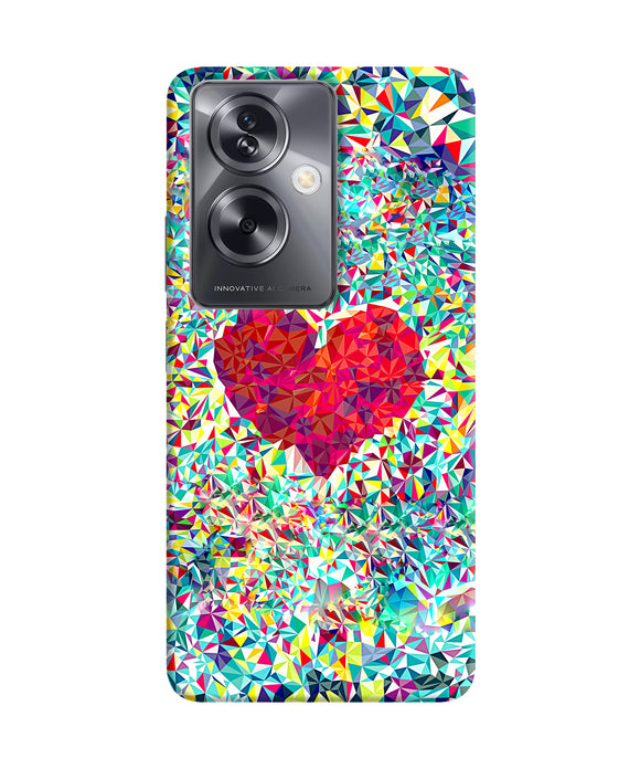 Red heart print Oppo A79 5G Back Cover