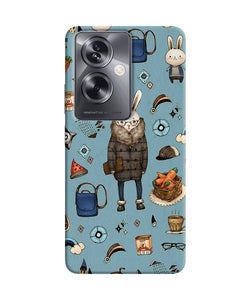 Canvas rabbit print Oppo A79 5G Back Cover