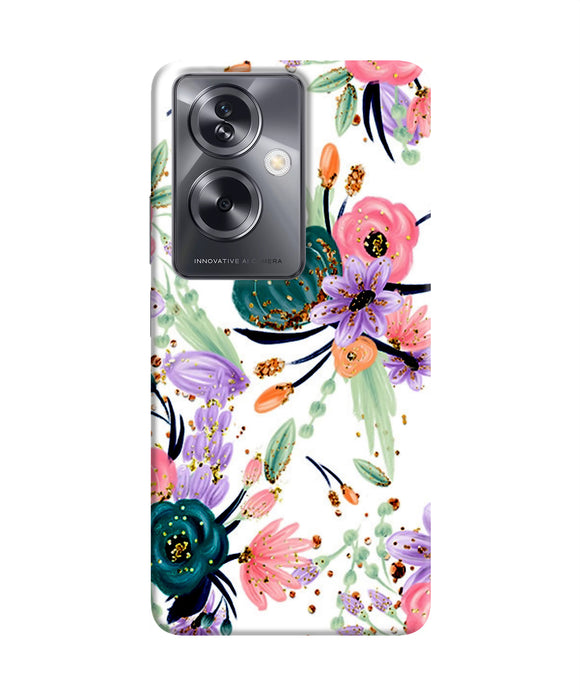 Abstract flowers print Oppo A79 5G Back Cover