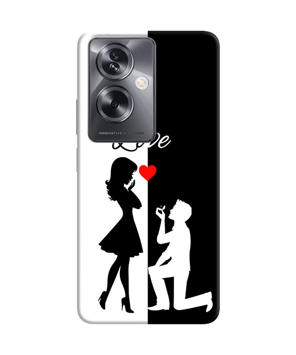 Love propose black and white Oppo A79 5G Back Cover