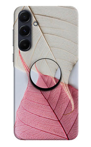 White Pink Leaf Samsung A55 5G Pop Case