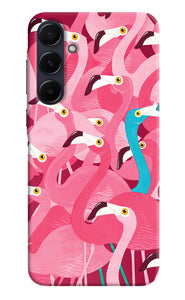 Abstract sheer bird pink print Samsung A55 5G Back Cover