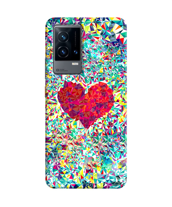 Red heart print iQOO 9 5G Back Cover