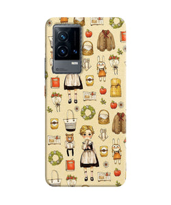 Canvas girl print iQOO 9 5G Back Cover