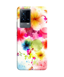 Flowers print iQOO 9 5G Back Cover